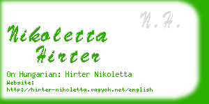nikoletta hirter business card